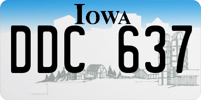 IA license plate DDC637