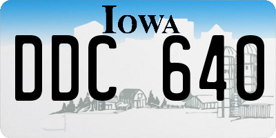 IA license plate DDC640