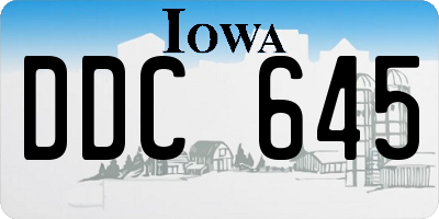 IA license plate DDC645