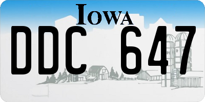 IA license plate DDC647