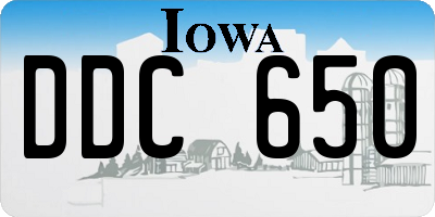 IA license plate DDC650