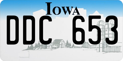 IA license plate DDC653