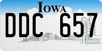 IA license plate DDC657