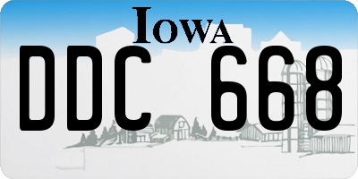IA license plate DDC668
