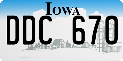 IA license plate DDC670
