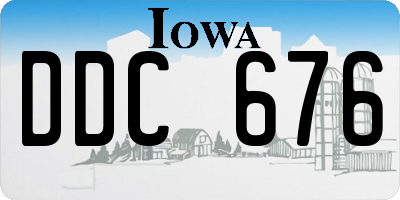 IA license plate DDC676