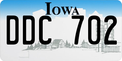 IA license plate DDC702
