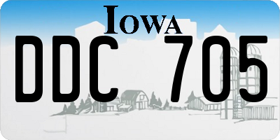 IA license plate DDC705