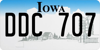 IA license plate DDC707