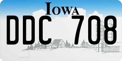 IA license plate DDC708
