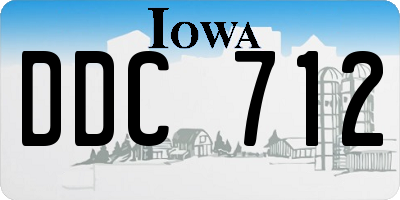 IA license plate DDC712