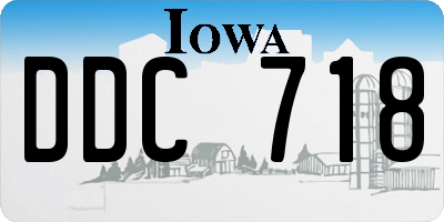 IA license plate DDC718