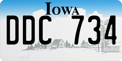 IA license plate DDC734