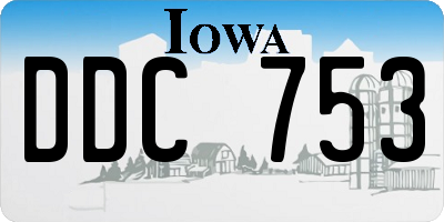 IA license plate DDC753