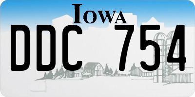 IA license plate DDC754