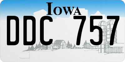 IA license plate DDC757