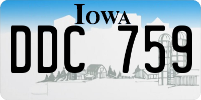 IA license plate DDC759