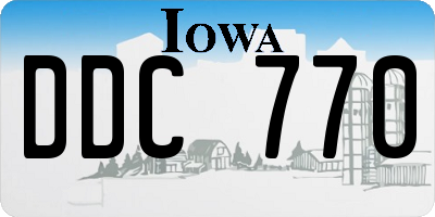 IA license plate DDC770