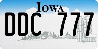IA license plate DDC777