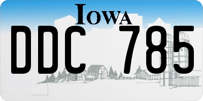 IA license plate DDC785