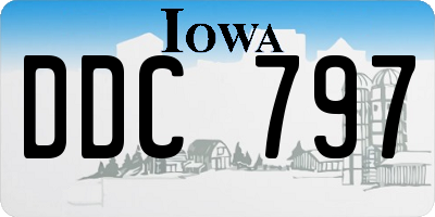 IA license plate DDC797