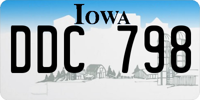 IA license plate DDC798