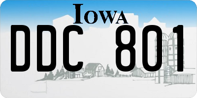 IA license plate DDC801