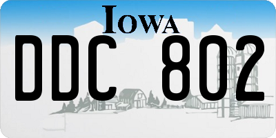 IA license plate DDC802