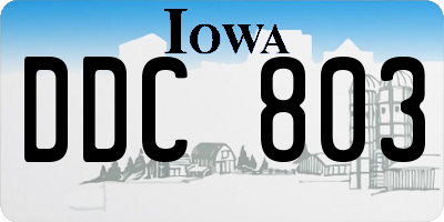 IA license plate DDC803