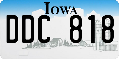 IA license plate DDC818