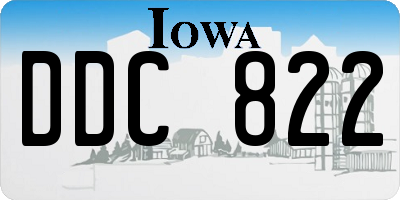 IA license plate DDC822