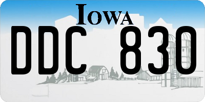 IA license plate DDC830