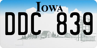 IA license plate DDC839