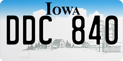 IA license plate DDC840