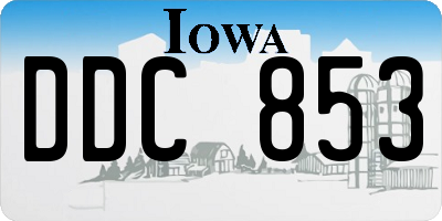 IA license plate DDC853