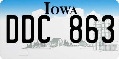 IA license plate DDC863