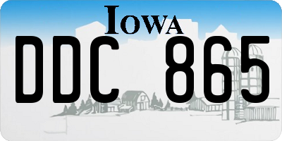 IA license plate DDC865
