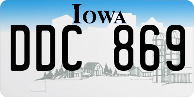 IA license plate DDC869