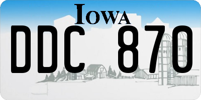 IA license plate DDC870