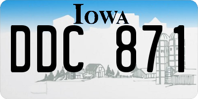 IA license plate DDC871