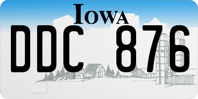 IA license plate DDC876