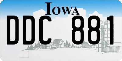 IA license plate DDC881