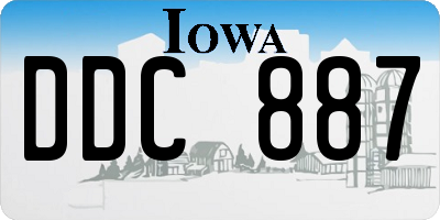 IA license plate DDC887