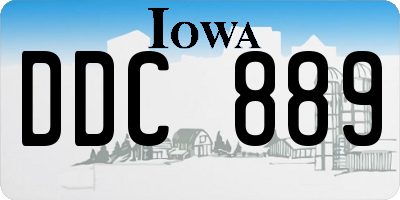 IA license plate DDC889