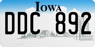 IA license plate DDC892