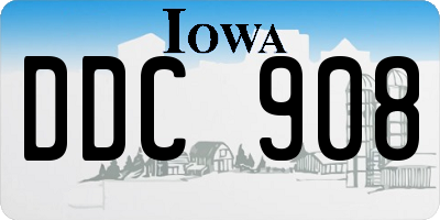 IA license plate DDC908