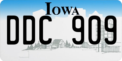 IA license plate DDC909