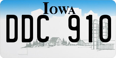 IA license plate DDC910