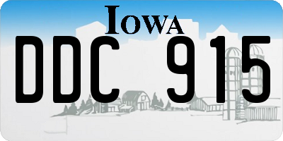 IA license plate DDC915