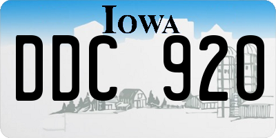 IA license plate DDC920
